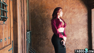 Curious wife enjoying her first TS cock