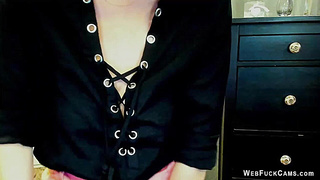 German MILF with glasses on webcam