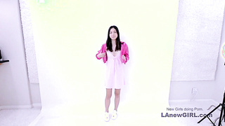 New Teenager slowly handles and drives cock to cum