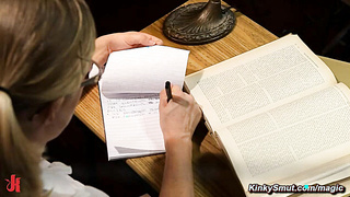 Man torments busty babes in a desert