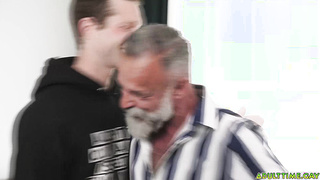 Stepdad giving his stepson a few pointers