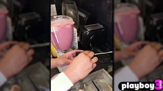 Sexy petite black MILF fucked herself