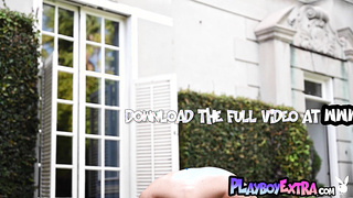 Excited teen introducing her big boobs