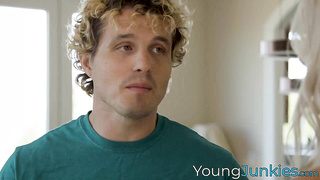 Young and innocent Robby Echo gets allured by big titted blonde Bunny Maddison