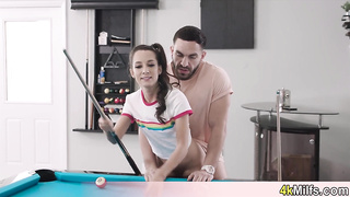 Playing pool with beautifl MILF Freya