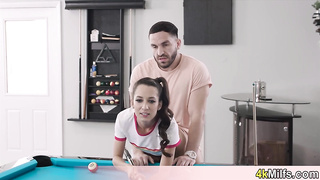 Playing pool with beautifl MILF Freya