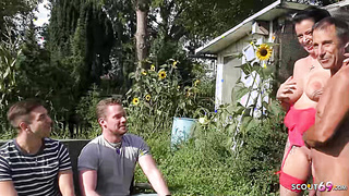 German Gangbang with Mature Dacada