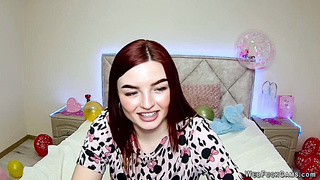 Redhead webcam girl NicolPot performing solo for fans
