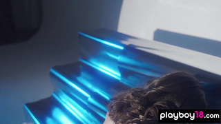 Petite teen debuts in an exciting scene