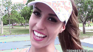 TeenBesties.com - Hot basketball coach teaches girls how to eat pussy properly