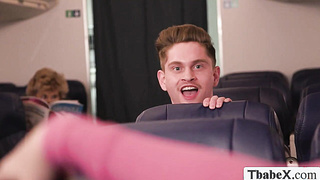 Private TS attendant fucks horny fat passenger