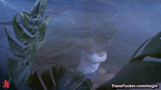 Shemale fucks her big tits bff