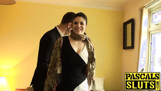 Busty Lucia riding big daddy cock gets hot jizz in mouth