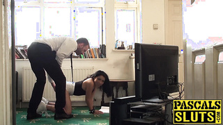 Horny Rina Ellis throatfucked and pounded by daddy Pascal