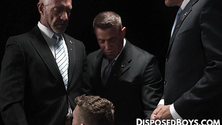 DisposedBoys.com - Twink Jack Waters spit roasted by horny studs Ace Banner and Master Saint