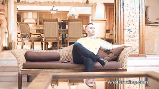 Seducing big dick with butt plug and lingerie