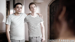 DarkestTaboo.com - Syren DeMer takes on her stepson and his friend in a wild encounter