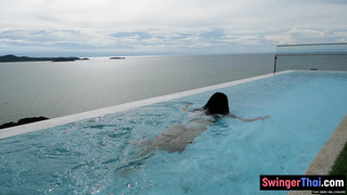 Thai GF swimming and fucking in AirBnb