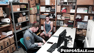 Perps4Sale.com - Skinny twink thief jerks off Hunk policemans huge baton