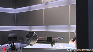 Hairy pussy teen rides machines