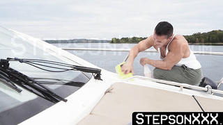 StepsonXXX.com - I splashed my cum on my stepson Jack Valors ass after helping me clean my boat