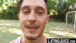 LatinoJuice.com - Inked bisexual Gabo enjoys swallowing my big long cock in exchange of money