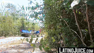 LatinoJuice.com - Tattooed Latino Cain Gomez bred hard outdoors by Robert