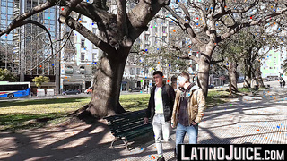 LatinoJuice.com - Jock homo Jonas Matt wanks dick while bred hard by Felipe