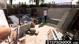 StepsonXXX.com - My bearded stepdad Matt Muck shoves his huge flashlight into my dark ass