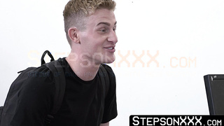StepsonXXX.com - My blonde stepson Braden Taylor isnt doing his homework so I made him suck my throbbing pen
