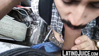 LatinoJuice.com - Bearded hottie Antonio showered on his face by my sticky load of cum