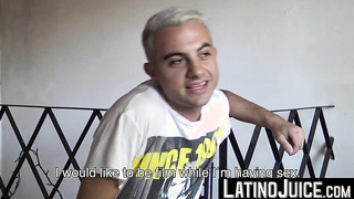 LatinoJuice.com - Bisexual blonde Juan Cruz offered money to make my throbbing cock wet