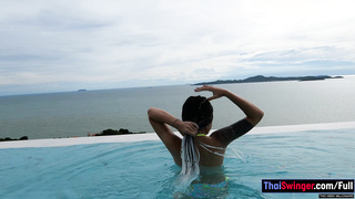 Big butt Thai GF AirBnb swim and fuck