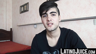 LatinoJuice.com - College dude Benja squeezed my balls and cock so I can cum on his pretty face