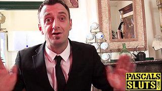 Babe with big boobs lets maledom treat her like slave