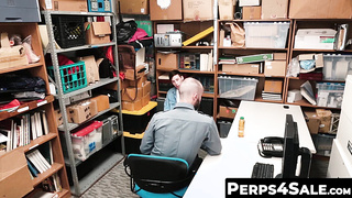 Perps4Sale.com - Skinny thief twink offers hunk cop a sloppy blowjob