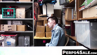 Perps4Sale.com - Skinny thief twink offers hunk cop a sloppy blowjob