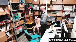 Perps4Sale.com - Skinny thief twink offers hunk cop a sloppy blowjob