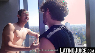 LatinoJuice.com - Kinky Latino Joe Dave swallows Enrique Mudu hard cock