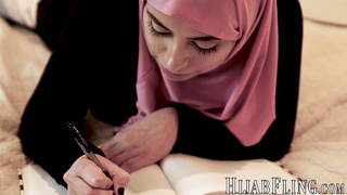 My Arab stepdaughter Ella Knox is moaning while I drill her wet pussy for the first time