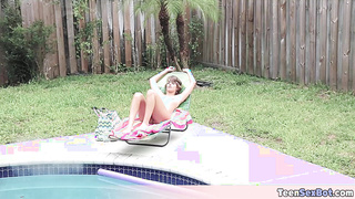 Cute and skinny teen gets fucked outdoor