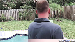 Cute and skinny teen gets fucked outdoor