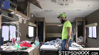 StepsonXXX.com - My white haired stepdad Sherman Maus drills my ass while waiting for Santa