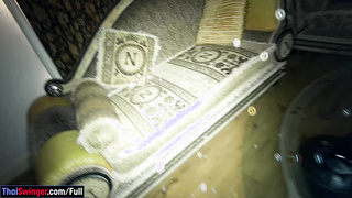 Blowing bubbles with my horny Thai wife