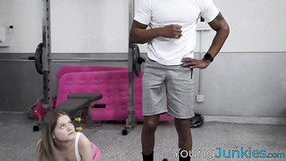 A big black cock slammed the tight and white cunt of Coco Lovelock