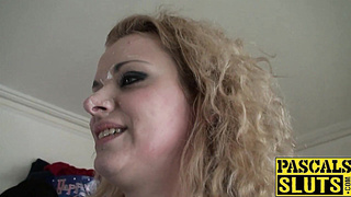 Voluptuous babe lets a maledom spit on her face and fuck her