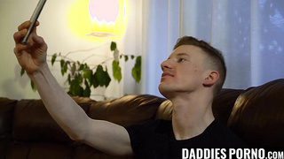 DaddiesPorno.com - Stepdad sneaking in his sons bedroom to jerk off on him