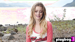 Blonde likes to show off her hot body