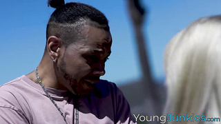 Heated blonde Lola Fae receives swift fucking from young stud Donny Sins