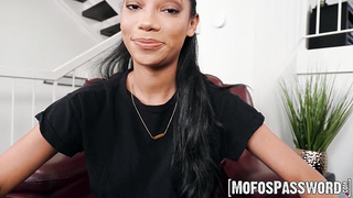 Ebony teen Eden West is so wet while hung daddy fucks her deeply